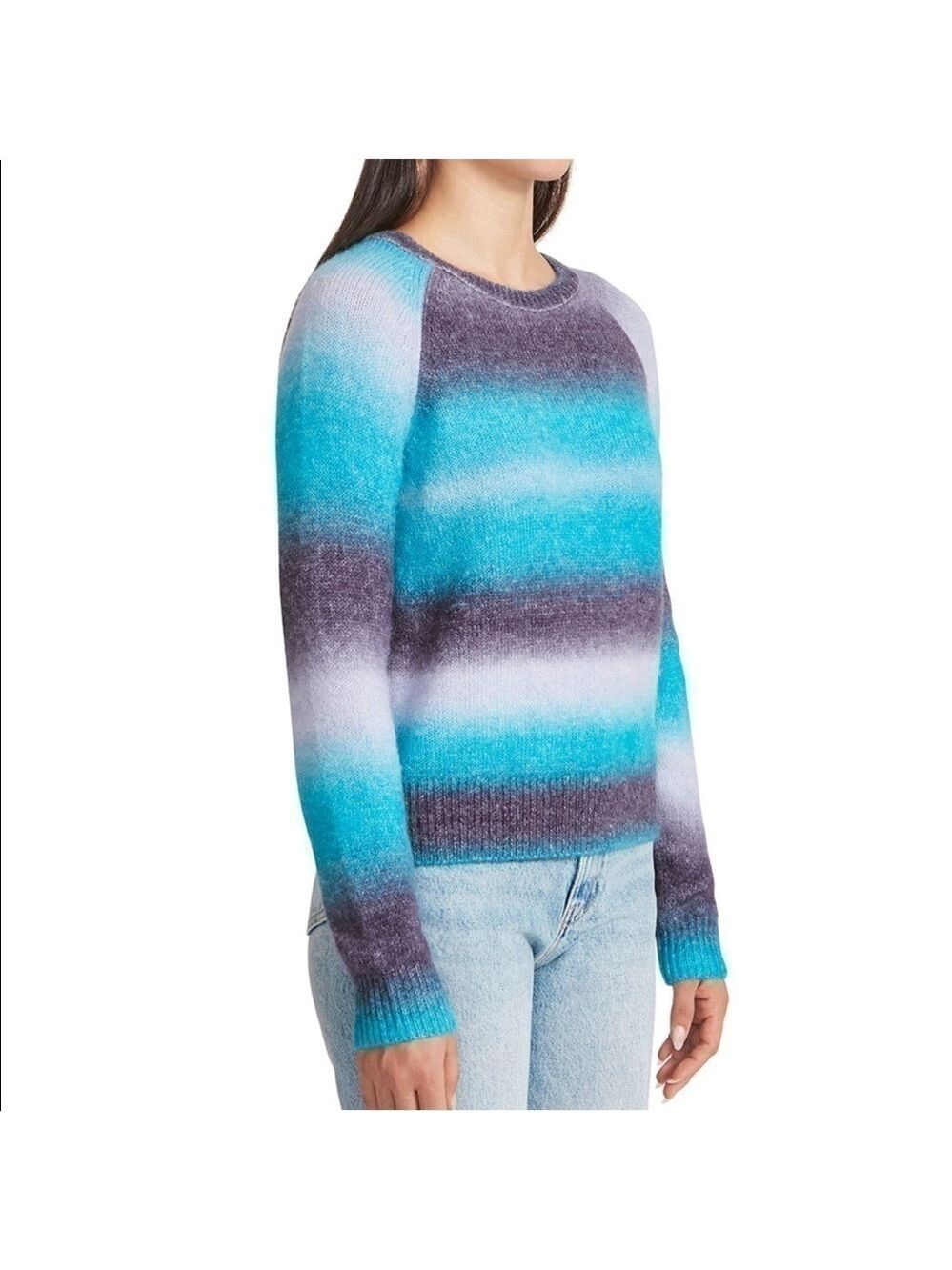 BB Dakota Steve Madden mixed blues ombré fuzzy sweater size large